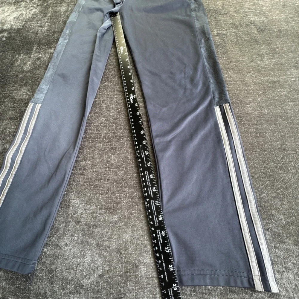 Adidas Track Pants Boys XL 18/20 Gray Camo Stripe Training Straight High Rise